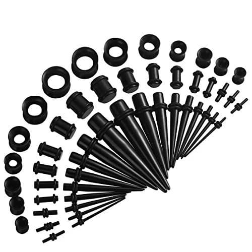 JDXN Ear Stretching Kit 14G to 00G - 50 Pieces Acrylic Tapers Silicone Tunnels Plugs Gauges Expander Set for Ear Piercing Jewelry thumbnail 1