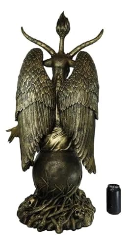 Ebros Gift 35" Oversized Baphomet Statue Gold Tone Resin Sculpture | Classic Religious Idol thumbnail 7