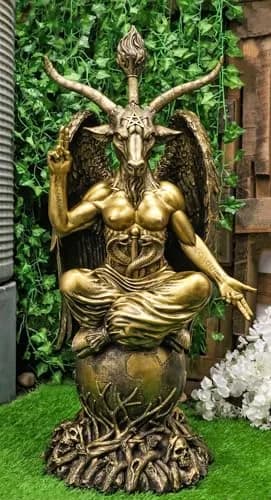 Ebros Gift 35" Oversized Baphomet Statue Gold Tone Resin Sculpture | Classic Religious Idol thumbnail 10