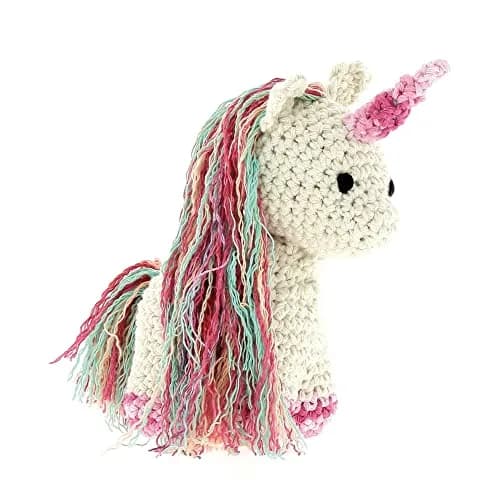Hoooked Unicorn Nora Yarn Kit W/Eco Brabante Yarn-Off White | Recycled Cotton Art & Craft Kit for DIY Creators thumbnail 1