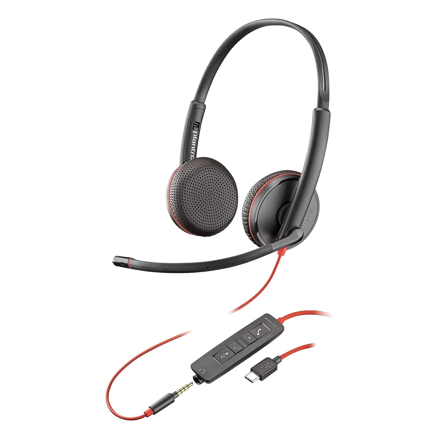 Poly Blackwire 3225 USB-C Headset On-Ear Mono Wired Headset | Digital DSP & Noise Canceling