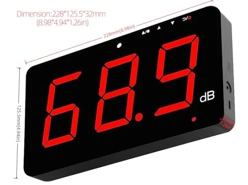 TestHelper SW-525A Sound Level Meter 30-130dB Large Screen Red LCD Wall Hanging thumbnail 5