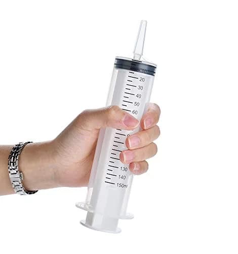 A AKRAF 150ml Syringe with Tip Adapter | Industrial Lab & Garden Use, 4 Pack, Large Plastic Syringes for Scientific & Watering Tasks thumbnail 6