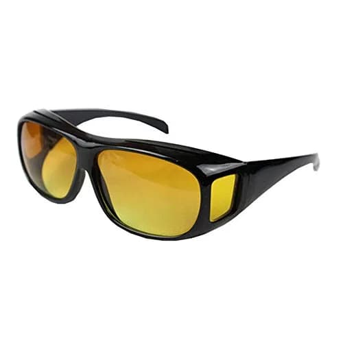 Boolavard Night Sight Night Driving Over Glasses UV Wind Protection | Polarized Yellow Lens, Over Prescription Fit, Lightweight (47mm x 42mm x 19mm) thumbnail 1
