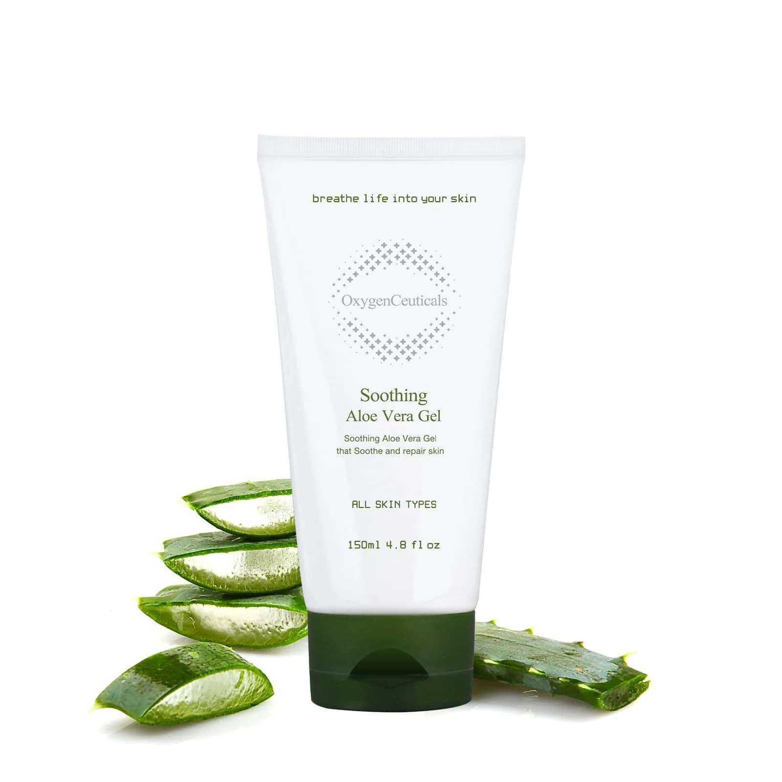 OxygenCeuticals Soothing Aloe Vera Gel 150ml (5.07 fl.oz) | Alcohol-Free Hydration for Face & Body