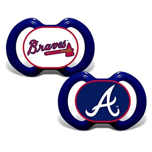 Masterpieces Baby Fanatic Atlanta Braves Pacifier 2-Pack | Orthodontic Silicone BPA-Free for Toddlers thumbnail 1