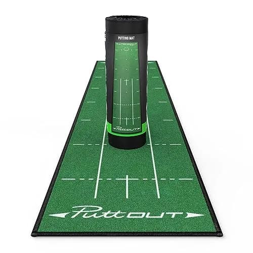 PuttOut Medium Putting Mat - Perfect Your Golf Putting (7.9ft x 1.6ft) | Smooth Medium-Fast Roll for Home Practice thumbnail 1