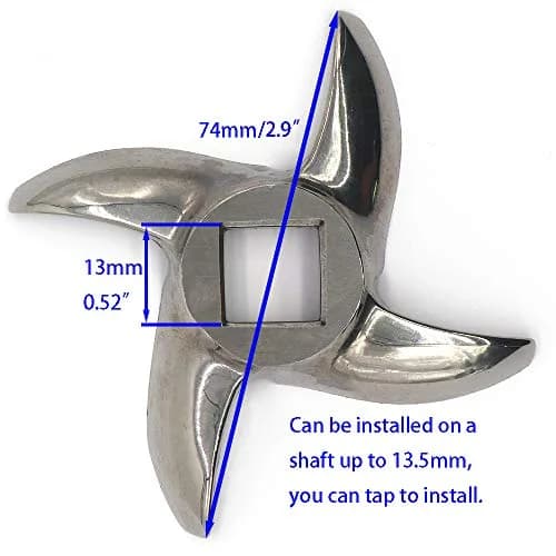 VTurboWay #22 Meat Grinder Blade 74mm (2.9") Stainless Steel Knife Cutter | Fits Most #22 Grinders thumbnail 4