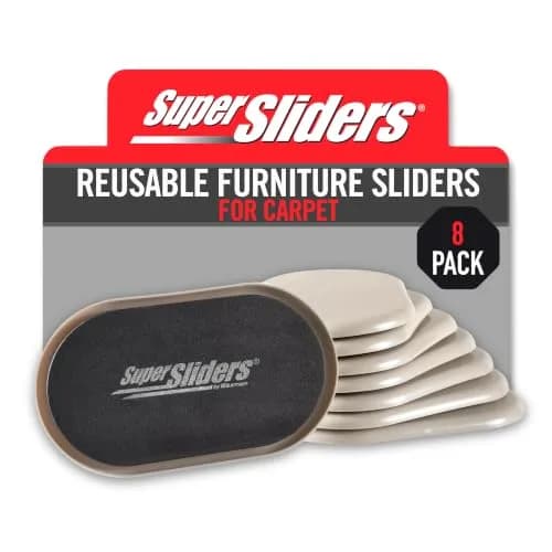 Super Sliders Reusable XL Heavy Furniture Moving Sliders 23cm x 14.6cm (9.5" x 5.75") | For Carpet, Hardwood, Tile & Linoleum thumbnail 1