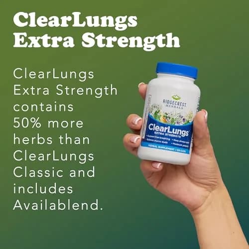 RidgeCrest Herbals ClearLungs Extra Strength Lung Support 120 Ct | Natural Respiratory Aid for Adults thumbnail 5