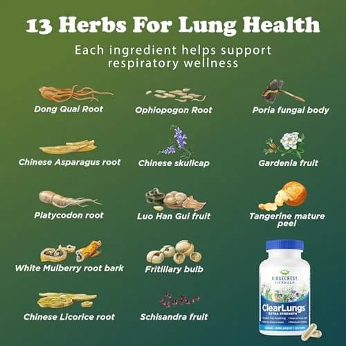 RidgeCrest Herbals ClearLungs Extra Strength Lung Support 120 Ct | Natural Respiratory Aid for Adults thumbnail 8