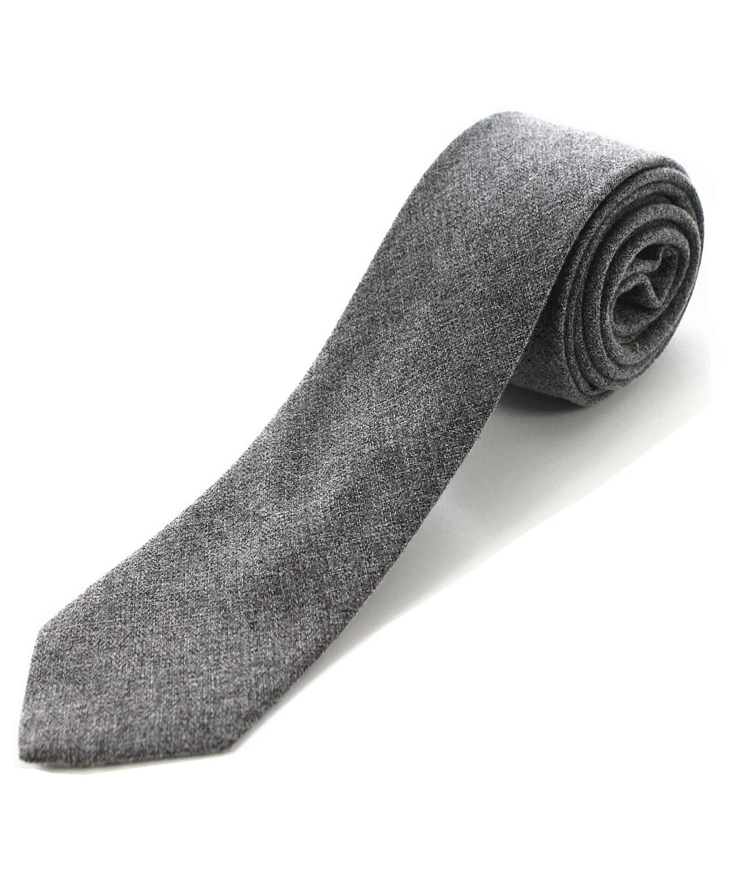 JEMYGINS 2.4" Cotton Necktie Gray Mens Cashmere Wool Skinny Tie | Unique Design for Business & Party