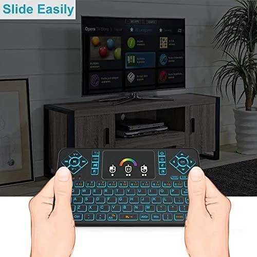 Dupad story Q9 Mini Wireless Keyboard with Touchpad | Colorful Backlit Compact Rechargeable Keyboard for PC, Android TV, Raspberry Pi, Windows thumbnail 4