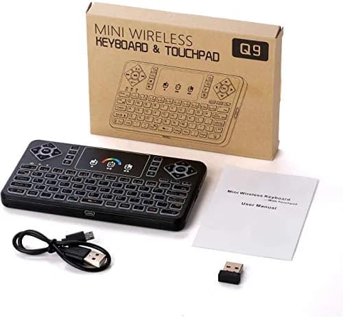 Dupad story Q9 Mini Wireless Keyboard with Touchpad | Colorful Backlit Compact Rechargeable Keyboard for PC, Android TV, Raspberry Pi, Windows thumbnail 7