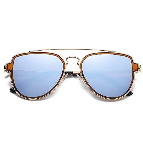 SOJOS Retro Polarized Double Bridge Sunglasses for Men Women SJ1051 | 63mm (2.48in) Lens Width thumbnail 1
