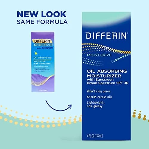 Differin Oil Absorbing Moisturizer with SPF 30, Gentle Skin Care for Acne Prone Sensitive Skin, 113g (4 Oz) thumbnail 2