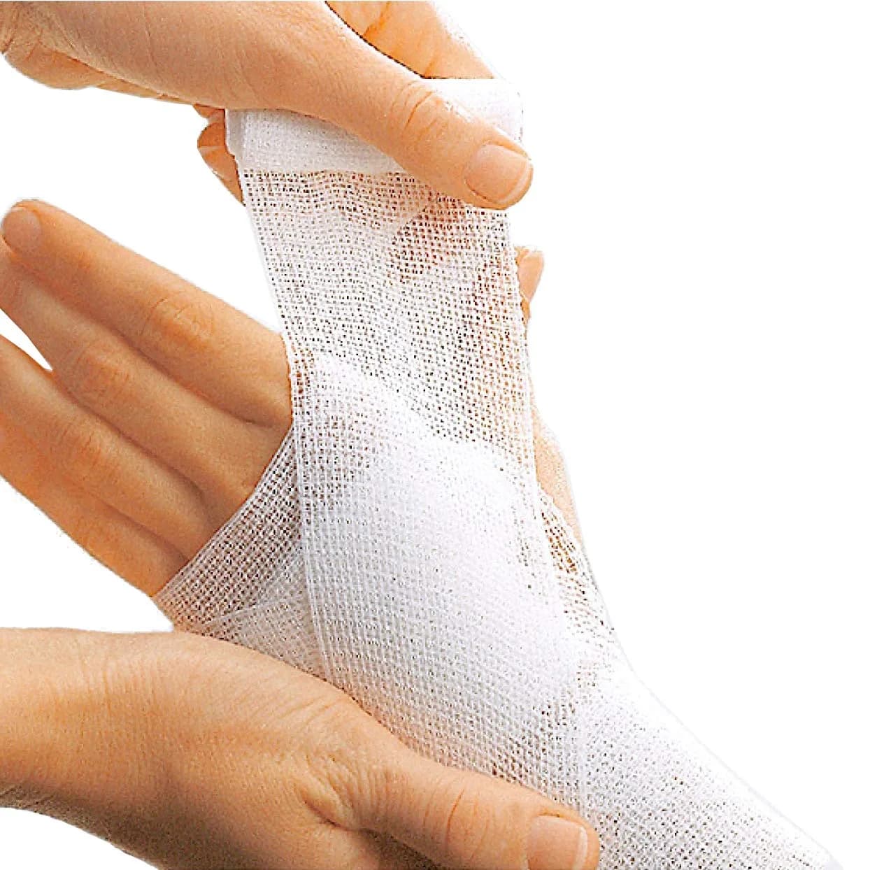 Lohmann & Rauscher Mollelast 4cm x 4m | Conforming Open-Weave Gauze Bandage for Wound Care - main product image
