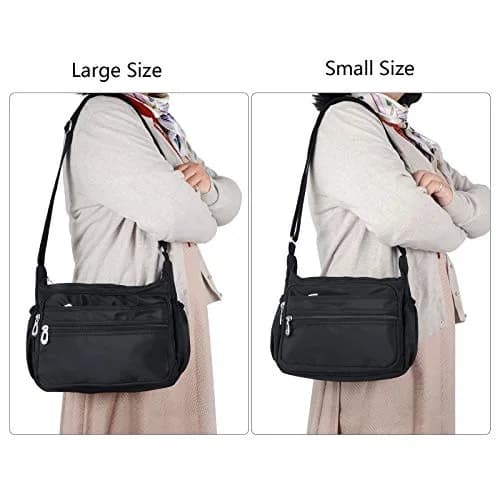 NOTAG Purple Nylon Crossbody Bag for Women, Large 31cm (12.2 inches) | Water Resistant Shoulder Bag with Adjustable Strap thumbnail 2