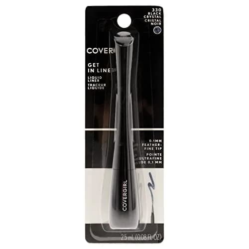 COVERGIRL Get In Line Liquid Eyeliner, Black Crystal | Ultra Fine 0.1mm Tip for Precise Wing thumbnail 1