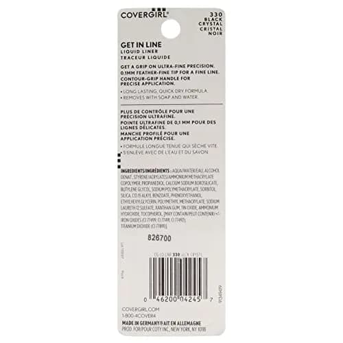 COVERGIRL Get In Line Liquid Eyeliner, Black Crystal | Ultra Fine 0.1mm Tip for Precise Wing thumbnail 2