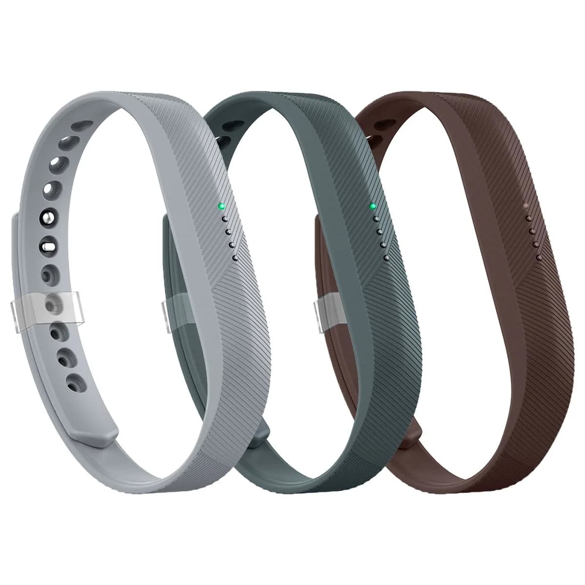 AIUNIT Compatible Flex 2 Band | Small Adjustable Sport Wristband in Teal — B10- -Coffee/Gray/Slate / Large