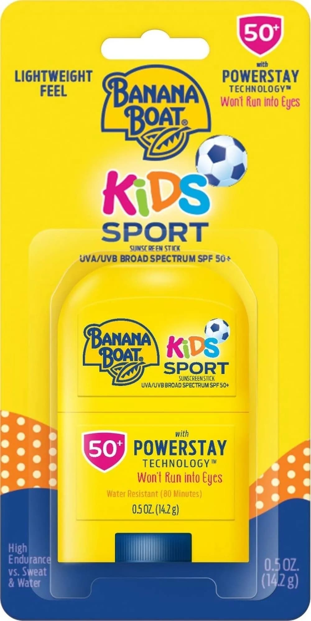 Banana Boat Sport Kids Sunscreen Stick SPF 50, 0.5 oz (14.79 ml) | Tear-Free & Sting-Free Protection - main product image