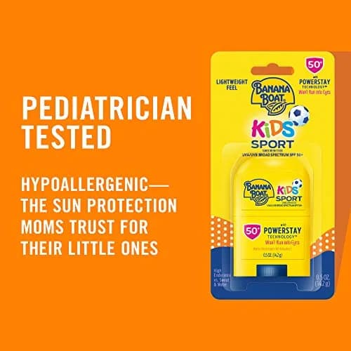 Banana Boat Sport Kids Sunscreen Stick SPF 50, 0.5 oz (14.79 ml) | Tear-Free & Sting-Free Protection thumbnail 3