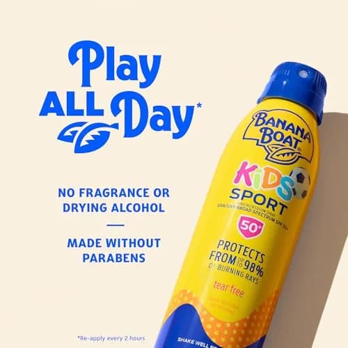 Banana Boat Sport Kids Sunscreen Spray SPF 50 Twin Pack | Tear-Free & Sting-Free Protection for Sensitive Skin thumbnail 4