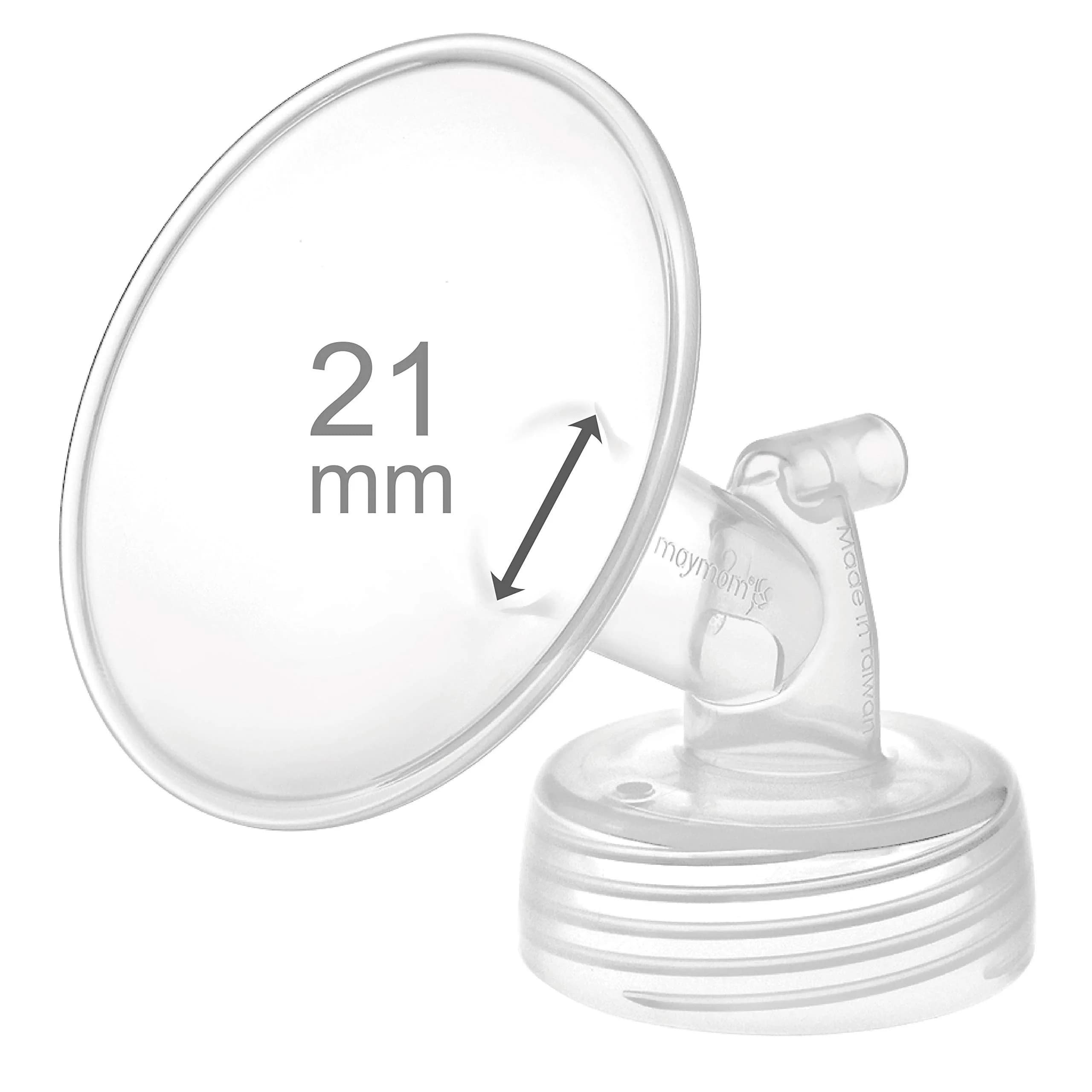 Maymom Widemouth Flange 19mm for Spectra S1/S2 Pumps | BPA-Free, FDA Compliant Plastic — One Flange Clear / 21 mm