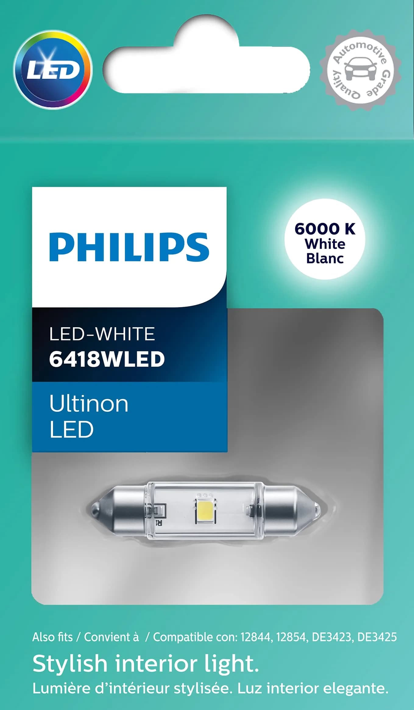 Philips Ultinon LED Bulb White 1 Pack | 6000K Bright White Light for Cars - main product image