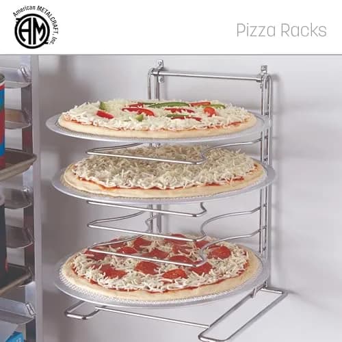 American Metalcraft 19107 Pizza Rack - 7-Tier, Chrome Steel - Wall Mount or Freestanding, 15"H x 10"W x 12"L thumbnail 5