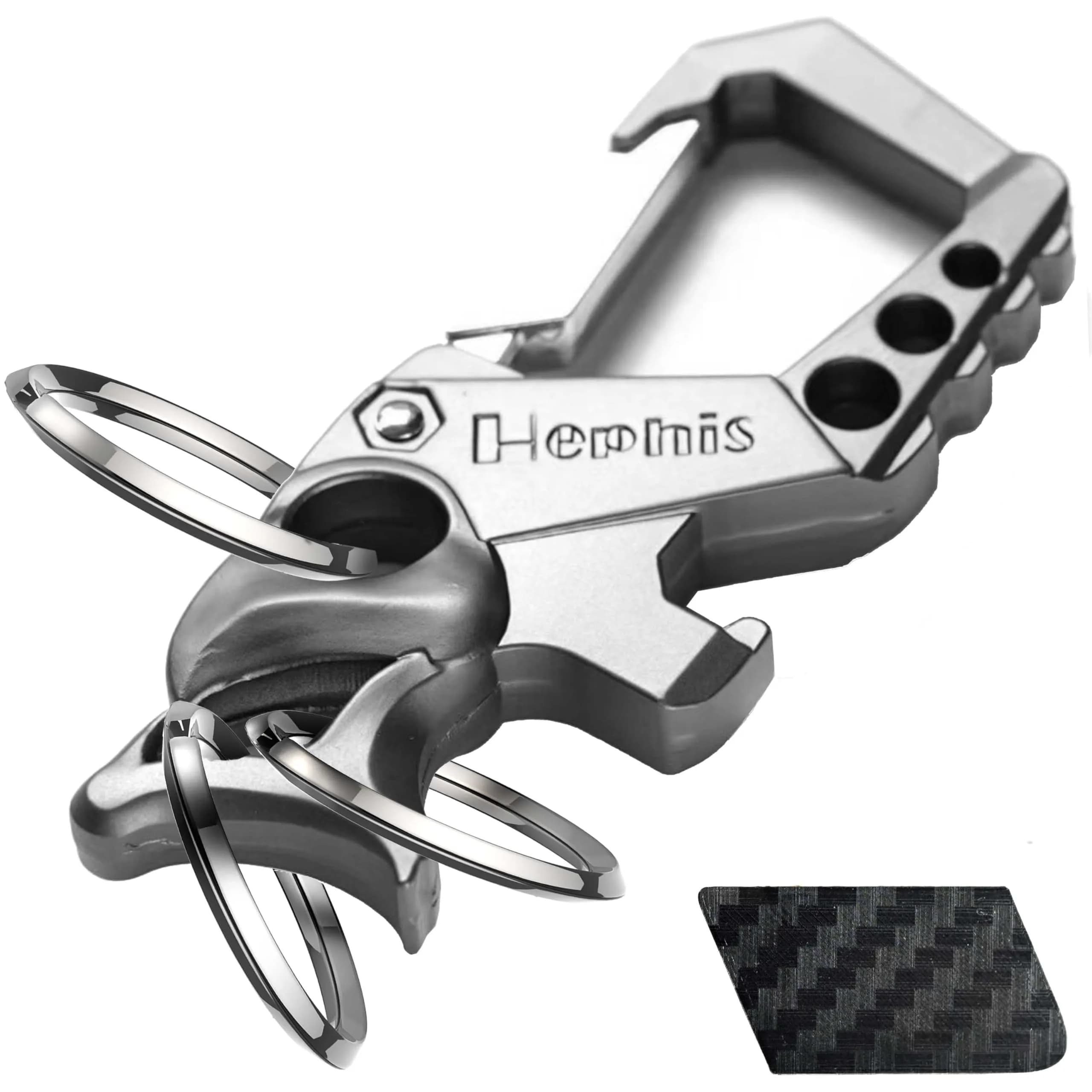 Hephis Heavy Duty Skull Metal Key Organizer,Multitool Keychain for Men | Durable Zinc Alloy, Skull Design, Multi-Function