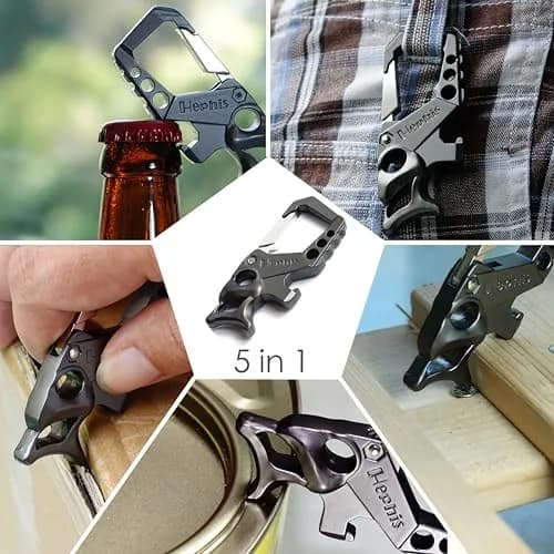 Hephis Heavy Duty Skull Metal Key Organizer,Multitool Keychain for Men | Durable Zinc Alloy, Skull Design, Multi-Function thumbnail 3