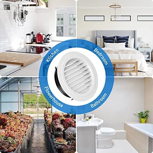Hon&Guan 8'' Soffit Exhaust Vent, 200mm Round Wall Vent Cover for Bathroom Office Home thumbnail 7