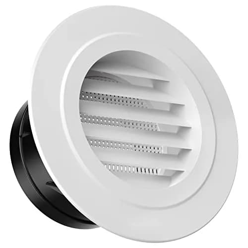 Hon&Guan White 4 Inch Soffit Vent with Fly Screen | ABS Plastic Round Exhaust Air Vent thumbnail 1