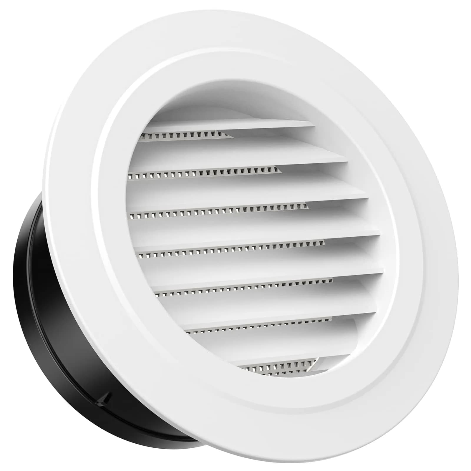 Hon&Guan 8'' Soffit Exhaust Vent, 200mm Round Wall Vent Cover for Bathroom Office Home — White / 5 Inch