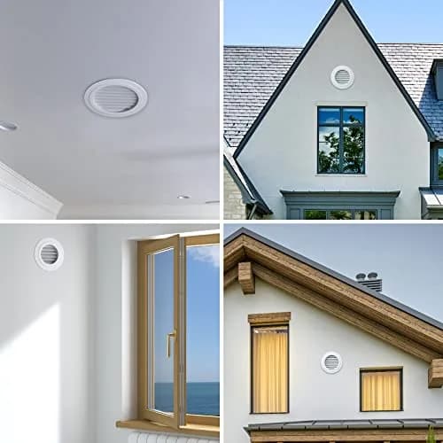 Hon&Guan 5 in Soffit Exhaust Vent ø125mm | Round Air Vent Cover with Fly Screen for Bathroom Office Home thumbnail 7