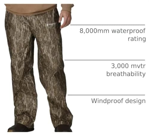 FROGG TOGGS Men's Classic Pro Action Waterproof Breathable Rain Pant | Adjustable Elastic Waist, 8,000MM Waterproof, 3,000 MVTR, Windproof, Over Boots Fit thumbnail 4