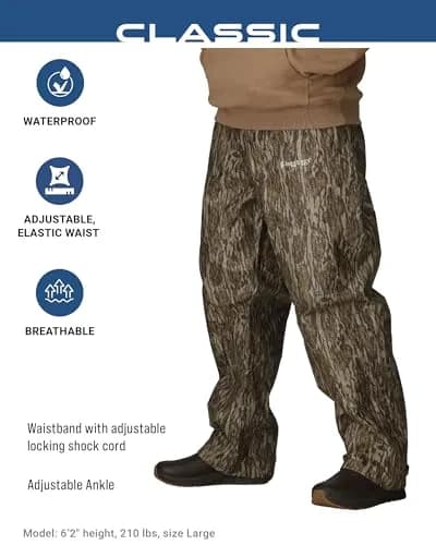 FROGG TOGGS Men's Classic Pro Action Waterproof Breathable Rain Pant | Adjustable Elastic Waist, 8,000MM Waterproof, 3,000 MVTR, Windproof, Over Boots Fit thumbnail 3