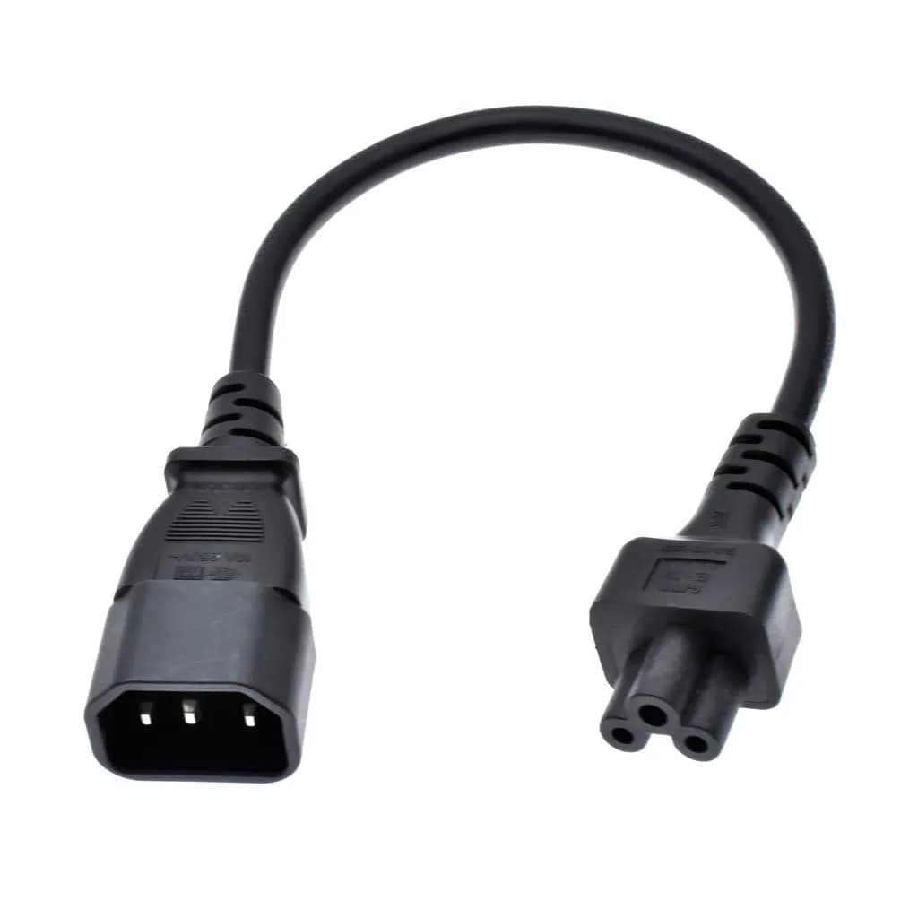 Tekit C14 to C5 Power Cord 0.3m (1ft) | IEC 320 C14 Male to C5 Female Adapter Cable - main product image