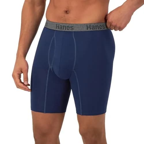 Hanes Men's 3-Pack Comfort Flex Fit Ultra Soft Stretch Boxer Briefs, Long Leg Assorted, X-Large | Breathable Support for Daily Wear thumbnail 4