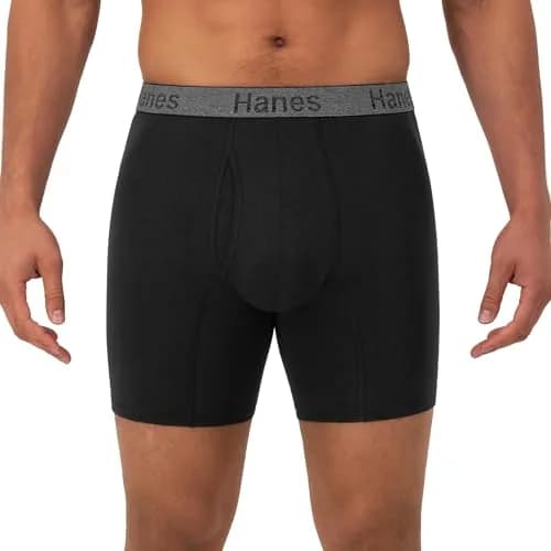 Hanes Men's Boxer Briefs 3-Pack Comfort Flex Fit Ultra Soft Cotton Blend | Regular & Long Leg thumbnail 2