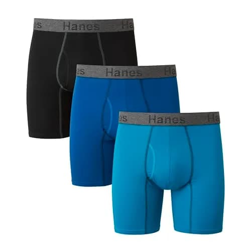 Hanes Men’s 3-pack Comfort Flex Fit Boxer Briefs Small US | Ultra-Soft Cotton Stretch Fit thumbnail 1