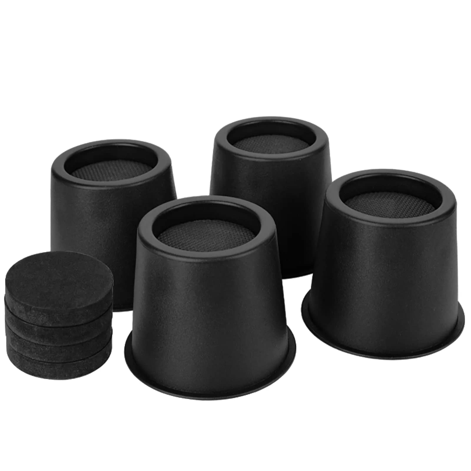 BTSD-home Round Bed Risers 4 Inch | Heavy Duty Furniture Leg Extenders for Underbed Storage & Easier Standing (4-Pack, 10.16 cm)