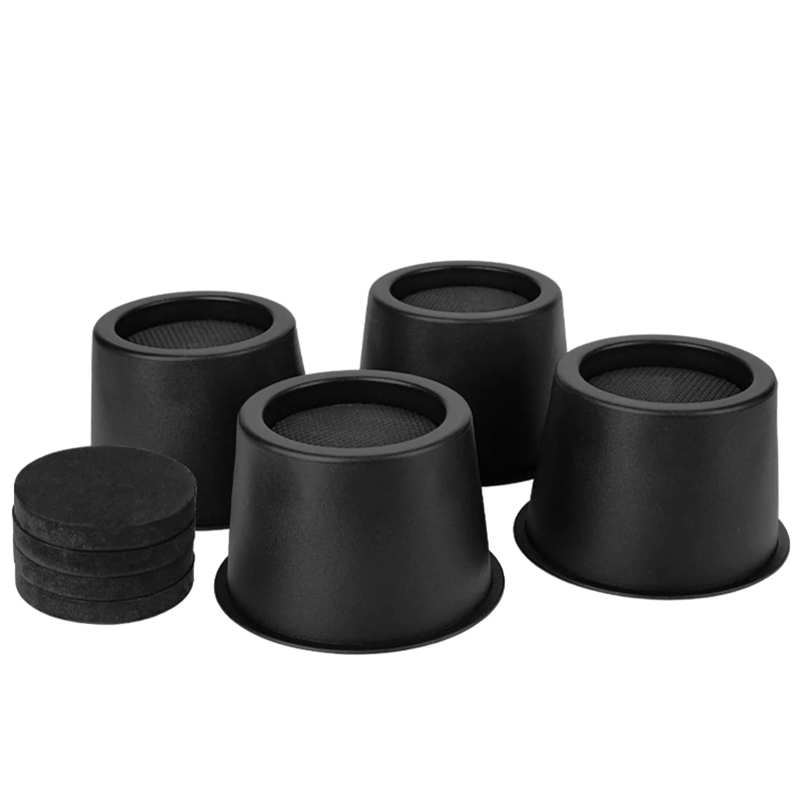 BTSD-home Round Bed Risers 3 Inch (7.62 cm) - 4 Pack | Heavy Duty Plastic Furniture Lifts for Under-Bed Storage
