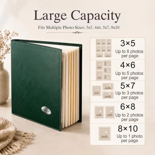 Zoview Classic PU Leather Photo Album 33cm (13 Inch) | Holds 4x6, 5x7, 6x8, 8x10 Photos thumbnail 5