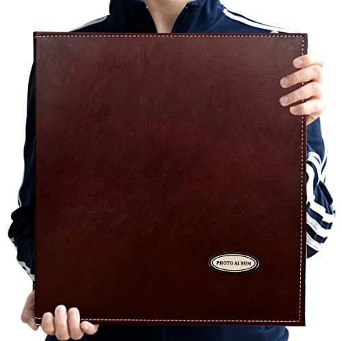 Zoview Coffee Leather Self-Adhesive Photo Album 33 cm (13 in) | Holds 4x6, 5x7, 8x10 Photos thumbnail 1