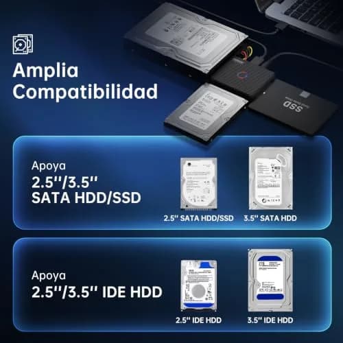 FIDECO SATA/IDE to USB 3.0 Adapter for 2.5/3.5 Inch HDD & DVD/CD Drive | Universal Compatibility thumbnail 5