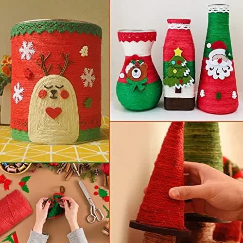 Tenn Well Red Green Jute Twine 328 Feet x 2 Rolls | Heavy Duty 2mm for Gift & Garden thumbnail 6