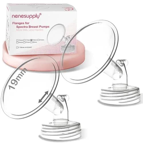 NENESUPPLY 19mm (XS) Breast Pump Flanges 2-Pack | Compatible with Spectra S1/S2/9+ thumbnail 1